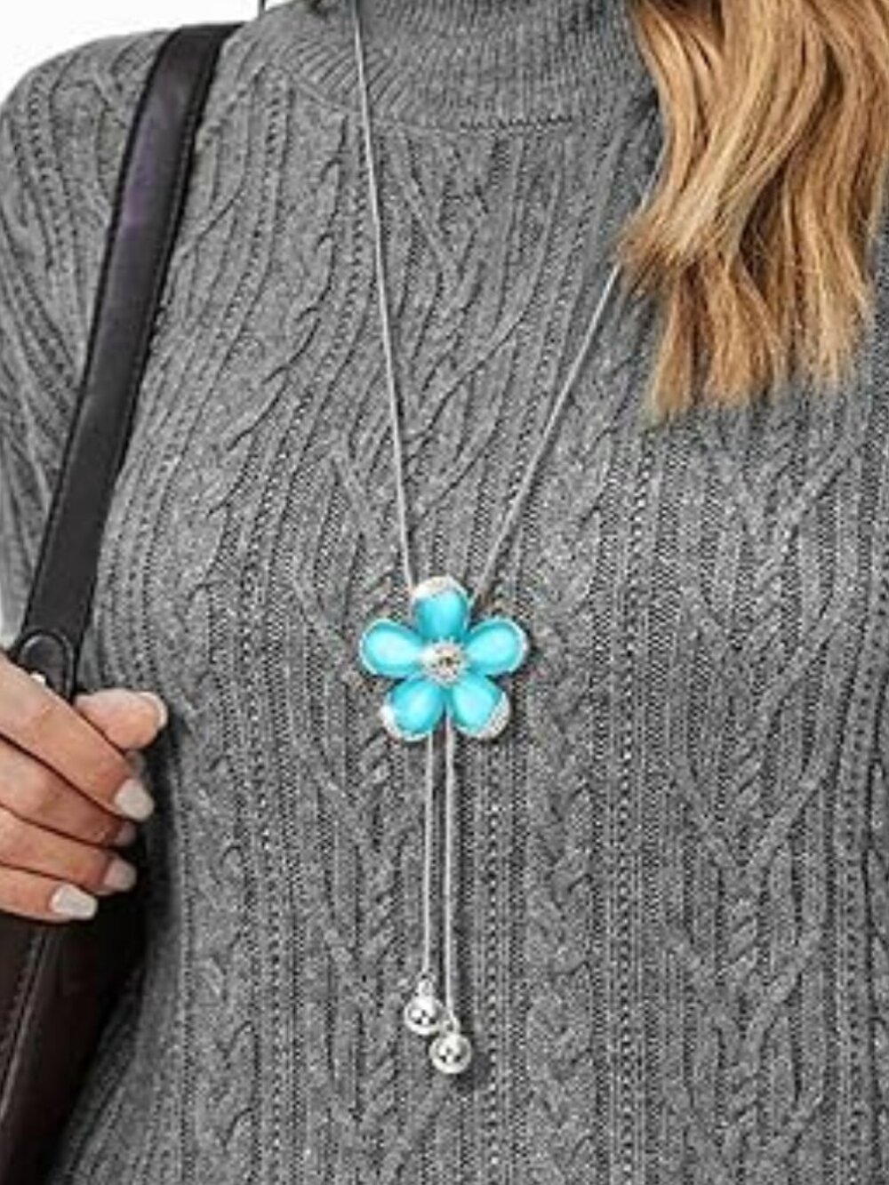 NEW Crystal Sunflower Pendant Long Necklace Adjustable Fashion Jewelry
